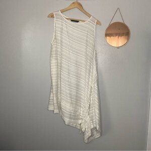 Moyuru stripe tunic tank dress Asymmetric cinch side size M